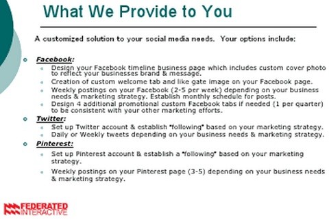 Federated Interactive's Social Media Services